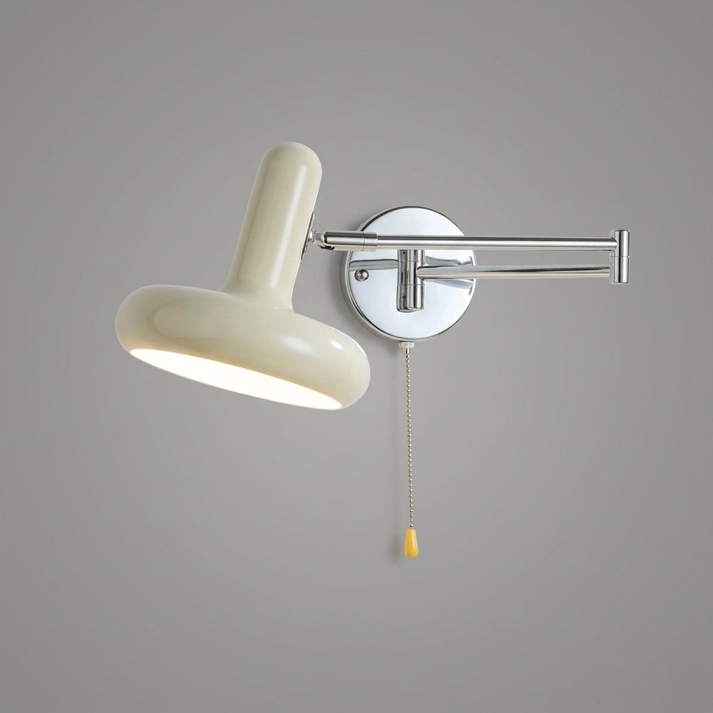 Tolzi cream wall sconce with pull-cord handle switch, studio shot