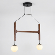 Tuntla 2-Light Orb Glass Globe Chandelier, Brown, clean background hero shot