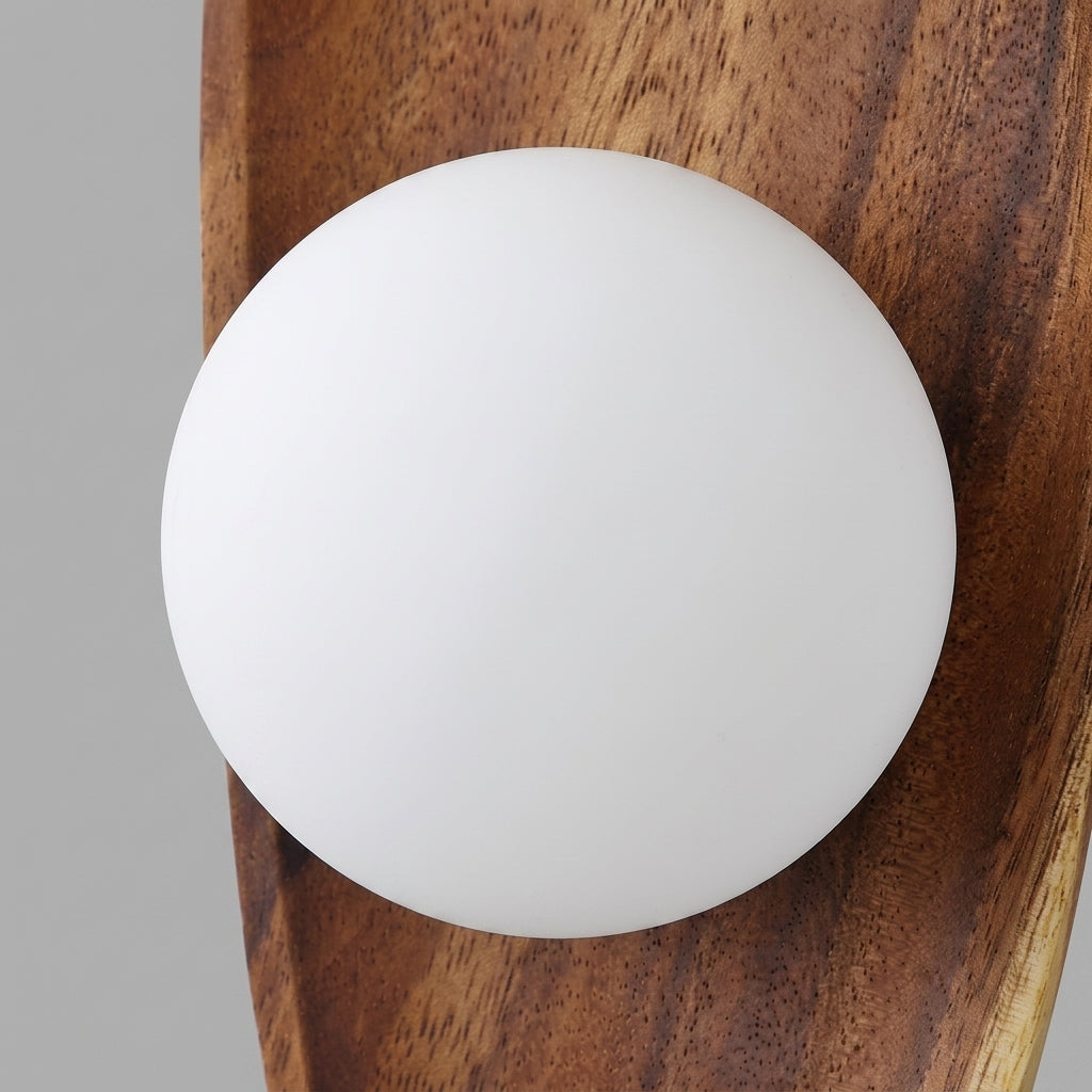Vebza Japandi orb wall light frosted glass orb globe close-up