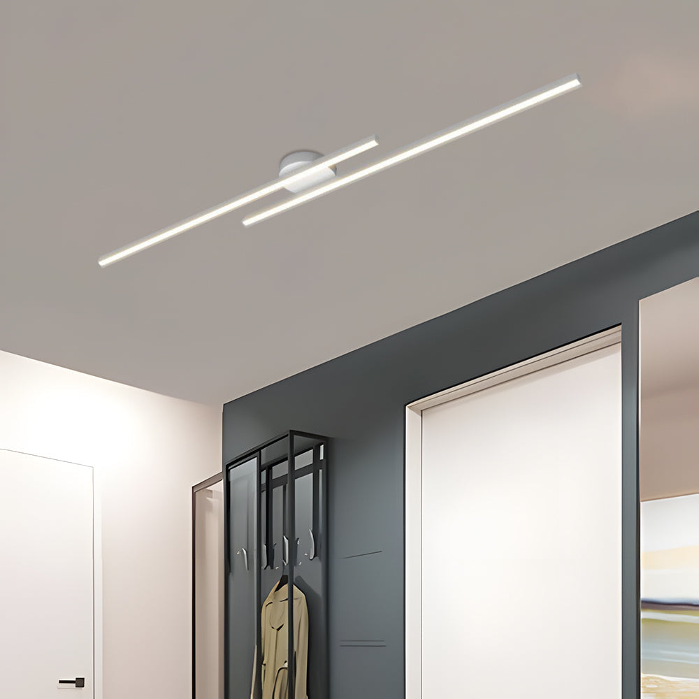 Minimalist white linear ceiling fixture offering a clean, unobtrusive architectural look