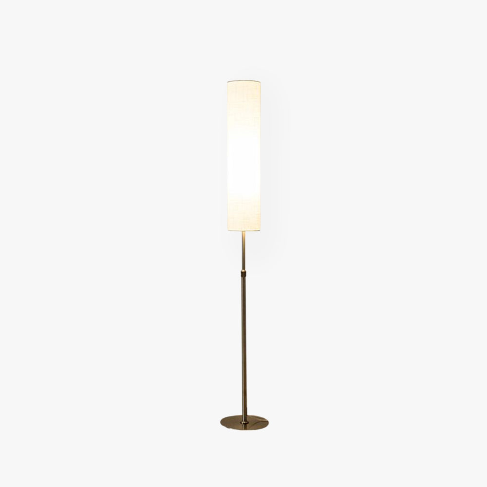 Minimalist white tube standing lamp isolated on a clean white background