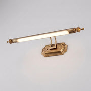 Wuxqa bronze wall light, illuminated LED tube on white background, hero product shot