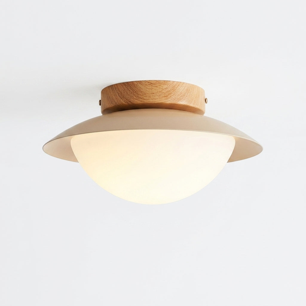 Yazqi Japandi iron and acrylic semi-flush ceiling light, hero shot