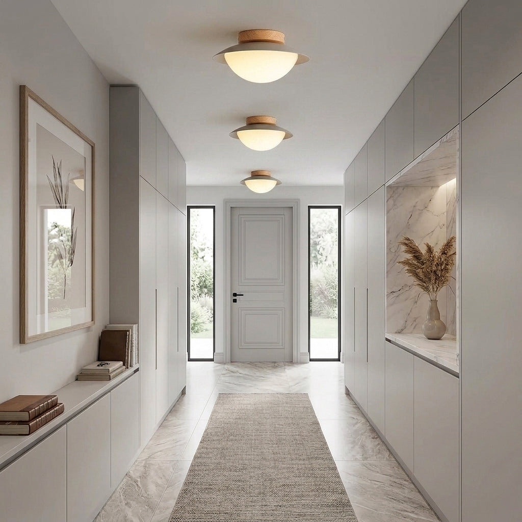 Yazqi Japandi ceiling lights in hallway near entryway