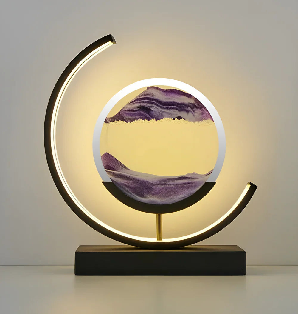 Youj - Modern LED Moving Sand Art Table Lamp - Rechargeable Dimmable Light