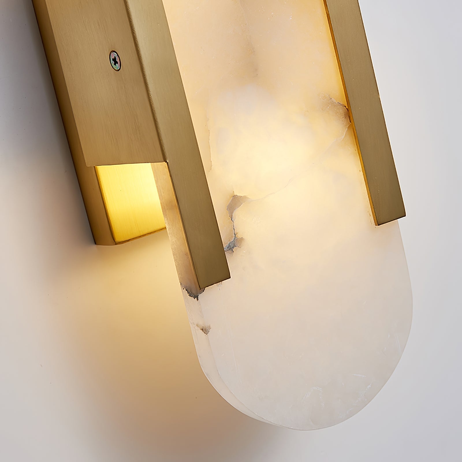 yuhy close-up detail of the natural dolomite marble veining and premium brushed gold hardware